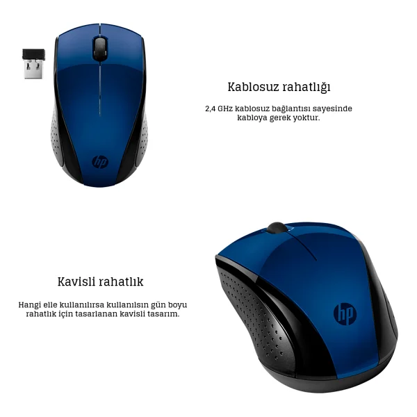 Hp 220 7kx11aa Mavi Kablosuz Optik Mouse - Görsel 5