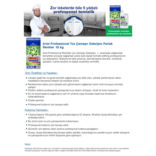 Ariel Professional 10 Kg Toz Deterjan - Görsel 2