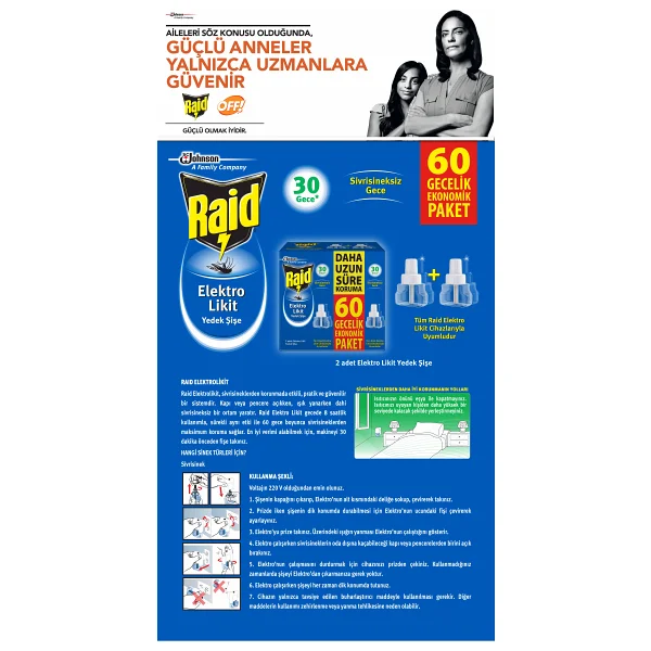 Raid Elektrolikit Sivrisinek Kovucu 42 Ml 60 Gece Etkili Açık Kapı Pencerelerde Uzun Süreli Koruma - Görsel 6