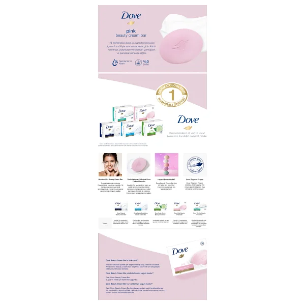 Dove Güzellik Sabunu - Tüm Cilt Tiplerine Uygun, Nemlendirici Kremle Zenginleştirilmiş, 90 G, Pembe - Görsel 10
