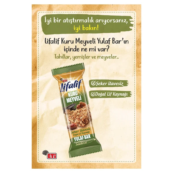 Eti Lifalif Kuru Meyveli Yulaf Bar 35 Gr 6'lı - Görsel 5