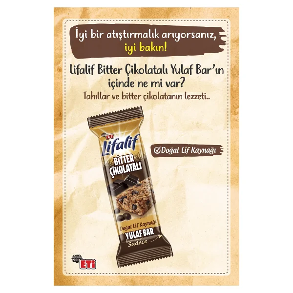 Eti Lifalif Bitter Çikolatalı Yulaf Bar 35 Gr 12'li - Görsel 5