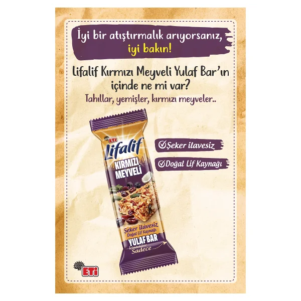 Eti Lifalif Kırmızı Meyveli Yulaf Bar 35 Gr 6'lı - Görsel 5