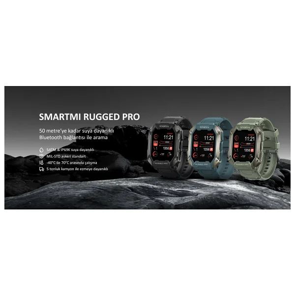 Smartmi Rugged Pro Akıllı Saat Yeşil - Görsel 9