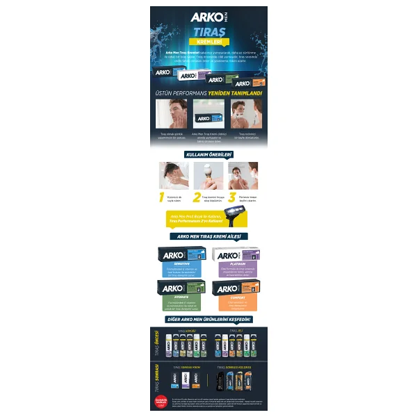 Arko Men Cool Serinletici 90 Gr 4 Adet Tıraş Kremi - Görsel 5