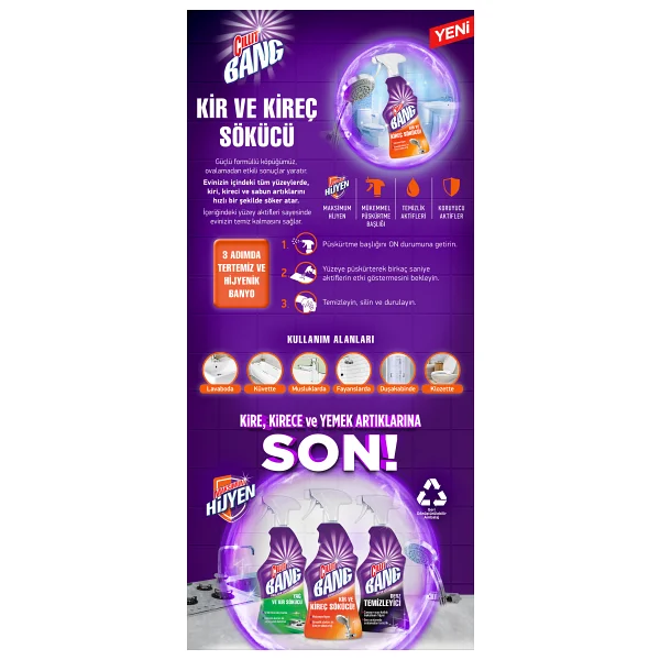 Cillit Bang 750 Ml Kireç Sökücü Sprey Banyo Temizleyici - Görsel 2