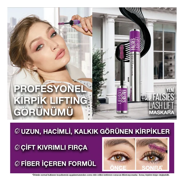 Maybelline New York Falsies Lash Lift Siyah Maskara - Görsel 10