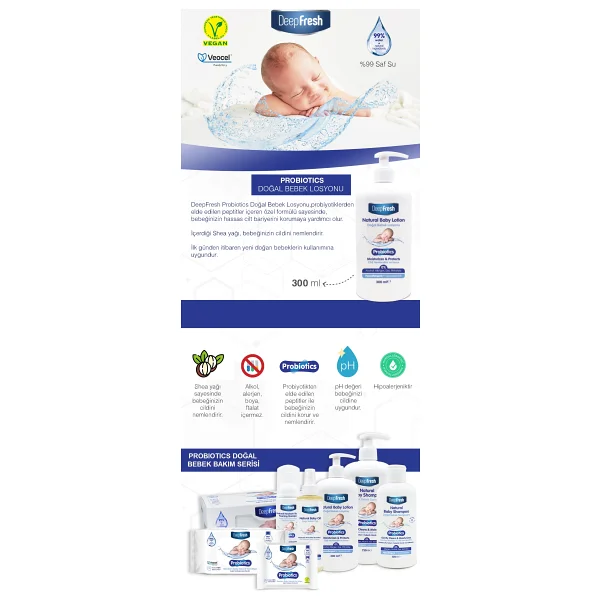 Deep Fresh Probiyotik Doğal Bebek Losyonu 300 Ml 3 Adet - Görsel 5