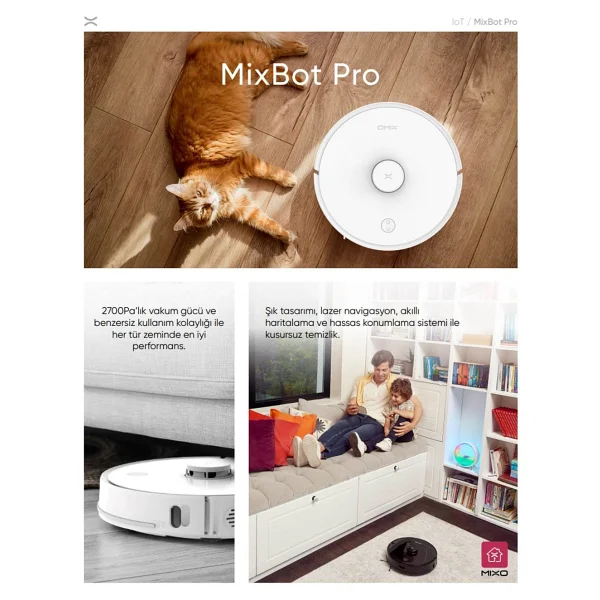 Omix Mixbot Pro Akıllı Robot Süpürge - Görsel 4