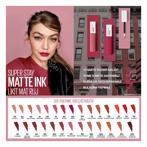 Maybelline New York Super Stay Matte Ink 50 Voyager Likit Ruj - Görsel 10