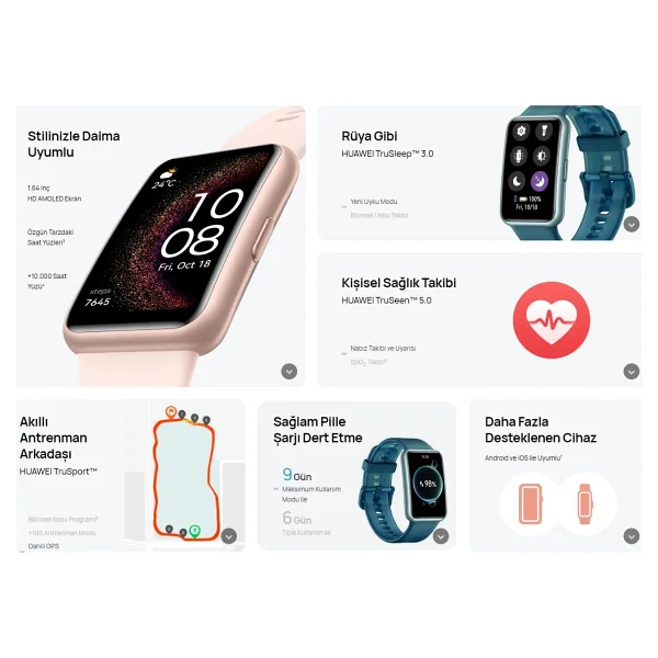 Huawei Watch Fit Se Pembe Akıllı Saat - Görsel 10