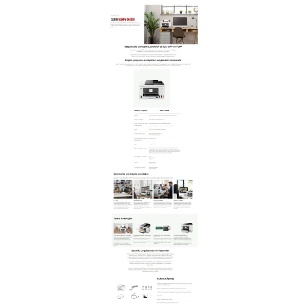 Canon Maxify Gx4040 Wi-Fi + Tarayıcı + Fotokopi + Faks Renkli Çok Fonksiyonlu Tanklı Mürekkep Püskürtmeli Yazıcı - Görsel 5