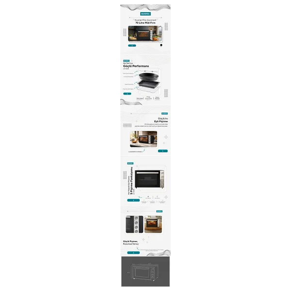 Kumtel Lx-9645 Piliç Çevirme Fonksiyonlu 70 Lt Midi Fırın - Görsel 9