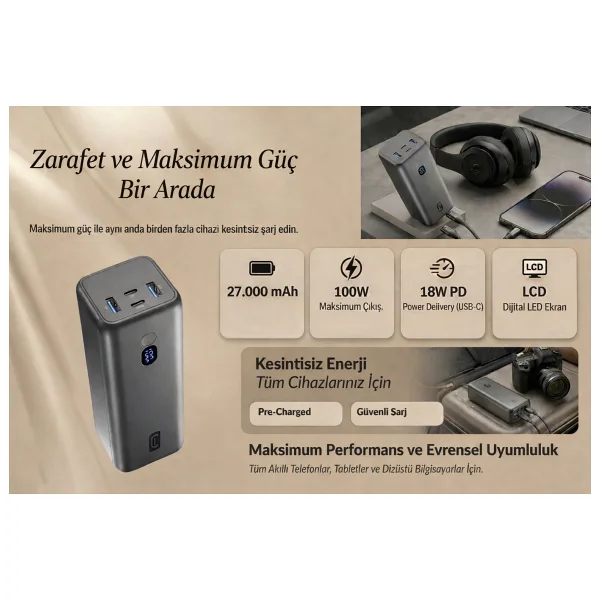 Cellularline 27000 mAh Hızlı Şarj Powerbank - Görsel 7