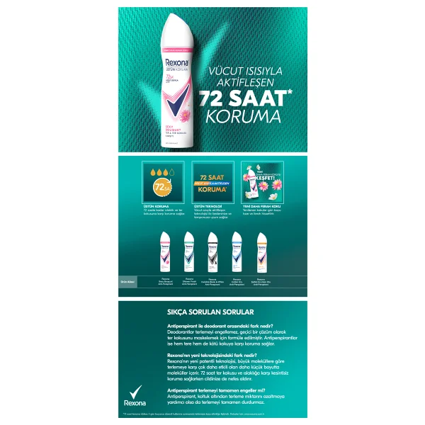 Rexona Üstün Koruma Sexy Bouqet 150 Ml Kadın Deodorant - Görsel 8