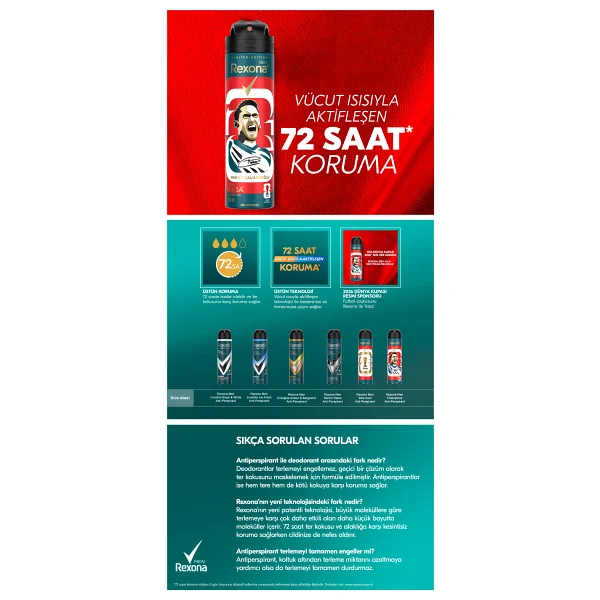 Rexona Men Üstün Koruma Champions 150 Ml Erkek Deodorant - Görsel 9