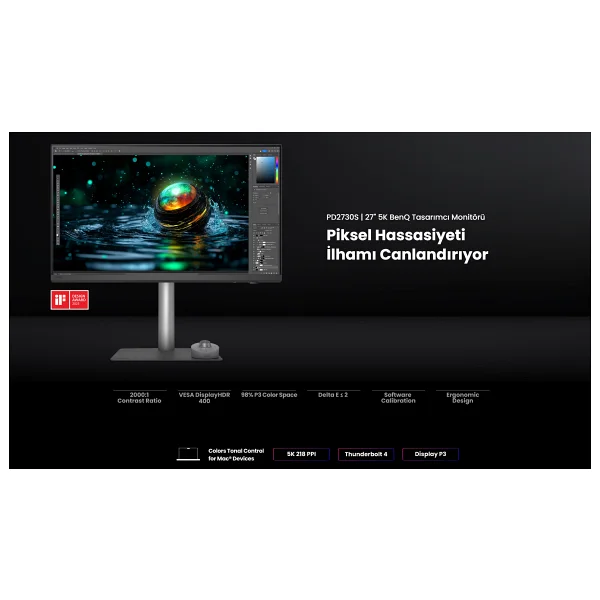 Benq Pd2730s 27" 5 Ms 5k Pivot Ips 60 Hz Monitör - Görsel 6