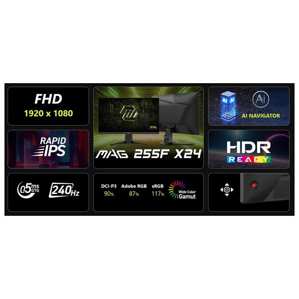Msı Mag 255f X24 24.5" 0.5 Ms Full HD Ips 240 Hz Oyuncu Monitörü - Görsel 9