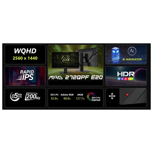 Msı Mag 272qpf E20 27" 0.5 Ms 2k Pivot Ips 200 Hz Oyuncu Monitörü - Görsel 10