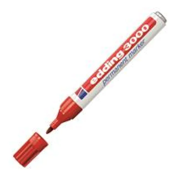 Edding 3000 Kırmızı Permanent Marker Kalem - Görsel 4