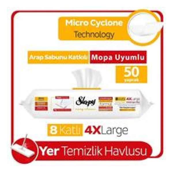 Sleepy Easy Clean Mopa Uyumlu Yer Temizlik Havlusu 50 Yaprak - Görsel 10