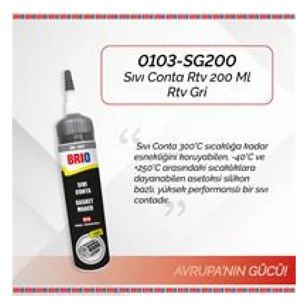 Brio 200 Ml Rtv Gri Sıvı Conta - Görsel 5
