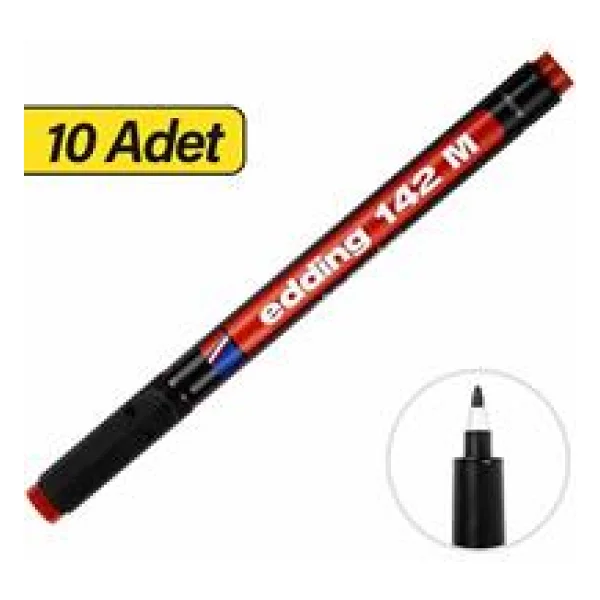 Edding 142m 10'lu Paket Asetat Kalemi Kırmızı - Görsel 4