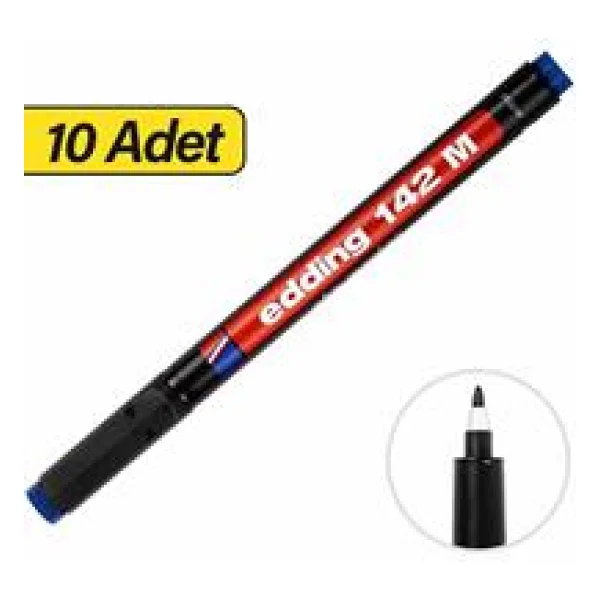 Edding 142m 10'lu Paket Asetat Kalemi Mavi - Görsel 6