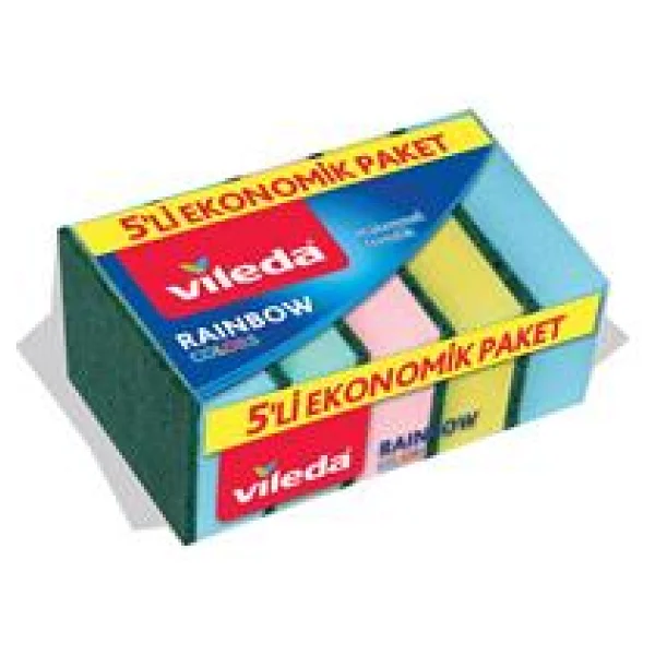 Vileda Rainbow 5'li Bulaşık Süngeri - Görsel 6