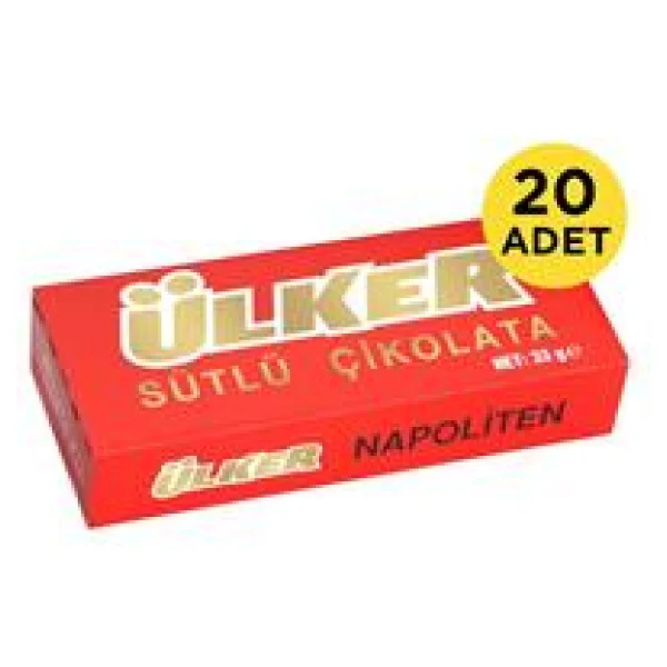 Ülker Napoliten Sütlü Çikolata 33 Gr 20'li - Görsel 6