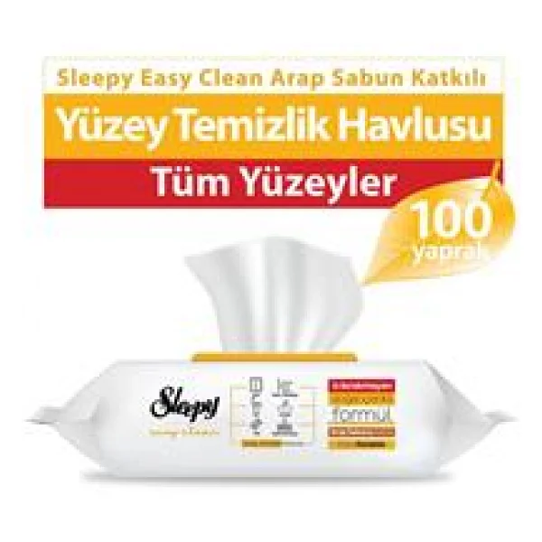 Sleepy Easy Clean Arap Sabunu Katkılı Yüzey Temizlik Havlusu 100 Yaprak - Görsel 8