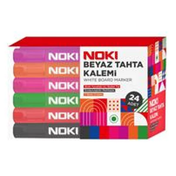 Noki 1664-P24 Yuvarlak Uçlu 24'lü Beyaz Tahta Kalemi - Görsel 5
