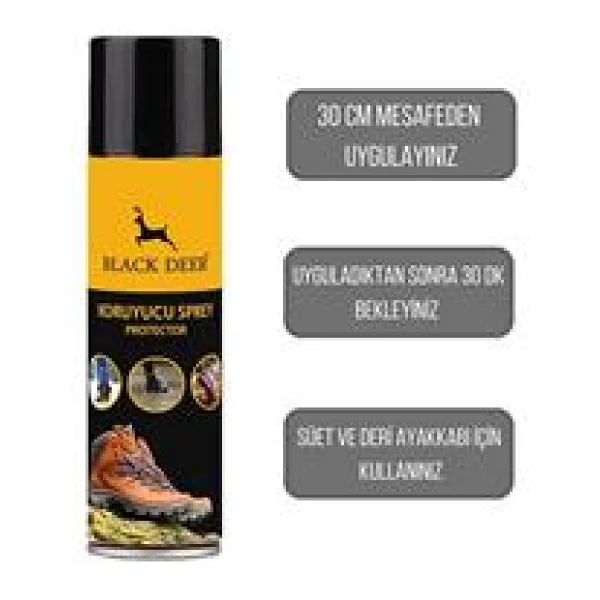 BLACK DEER Su ve Kir İtici Ayakkabı Bakım Spreyi Ayakkabı Koruyucu Sprey 250ml - Görsel 3