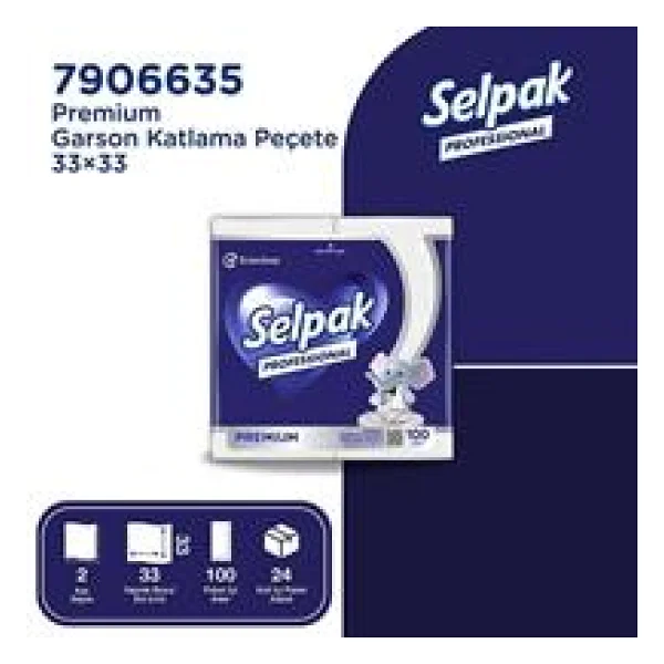 Selpak Professional Premium Garson Katlama 100'lü Peçete - Görsel 2