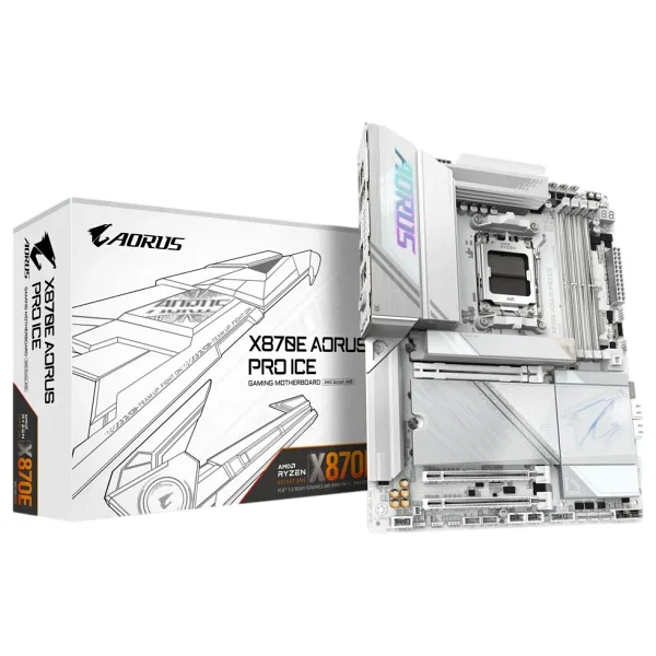 Gigabyte X870e Aorus Pro Ice Wi-Fi AMD Am5 DDR5 Atx Anakart - Görsel 2