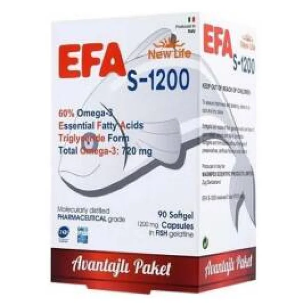 New Life Efa S-1200 Omega 3 Balık Yağı 90 Kapsül - Görsel 4