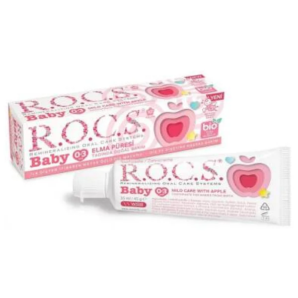 R.O.C.S. Elma Püresi Tadında 0-3 Yaş 35 ml Florürsüz Bebek Diş Macunu - Görsel 10