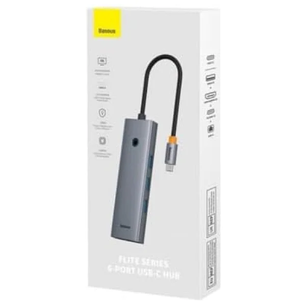 Baseus Hub 6w1 Ultrajoy 6 Port (USB-C 1 X Hdmı4k @ 30 Hz + 3 X USB 3.0 + 1 X Pd + Rj45) - Görsel 9