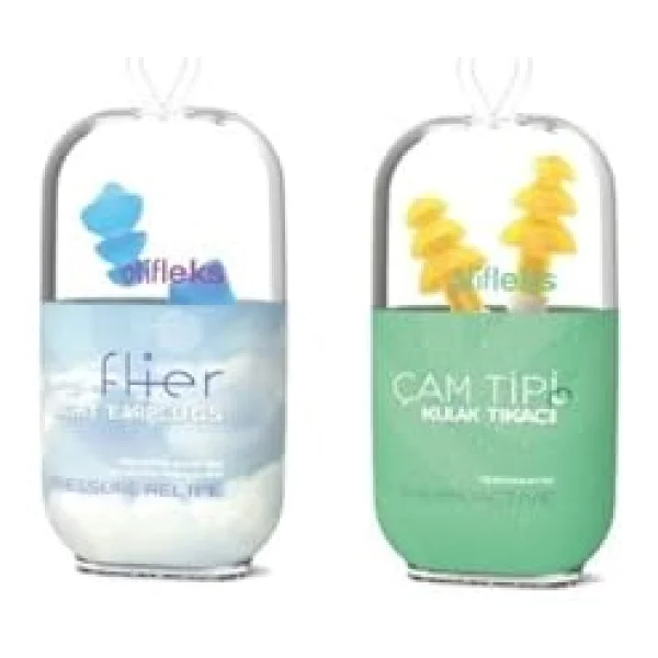 OTİFLEKS Thermo-aktif Çam Tipi Kulak Tıkacı M + Basınç Dengeleyici Uçak Tıkacı L, Şeffaf - Görsel 5