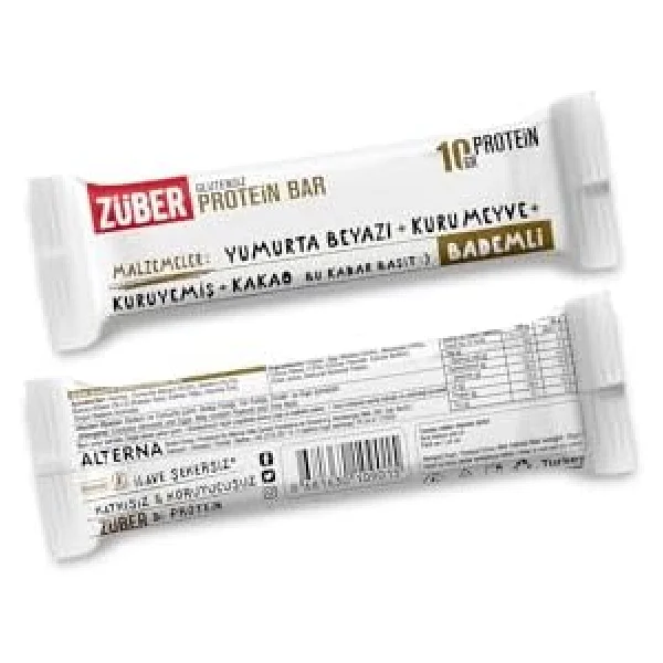 Züber Glutensiz Bademli 35 gr 3'lü Protein Bar - Görsel 4