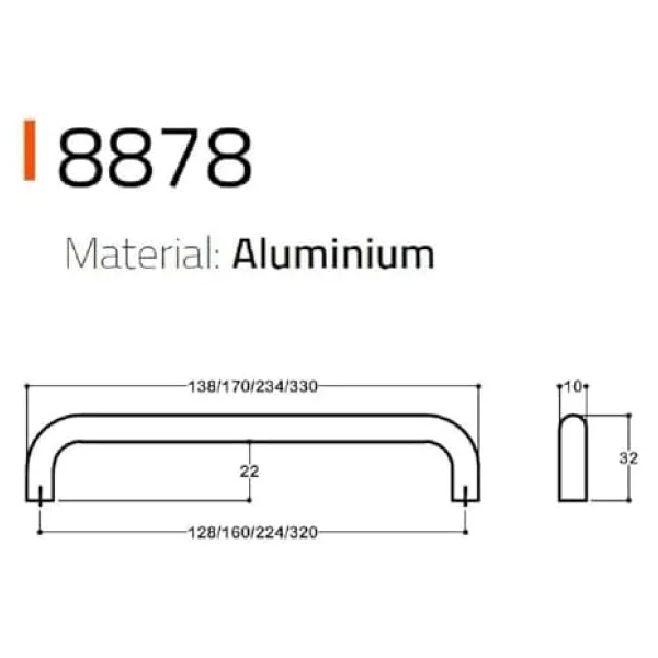 System 8878 Modern Kulp Siyah Renk 320 mm - Görsel 4