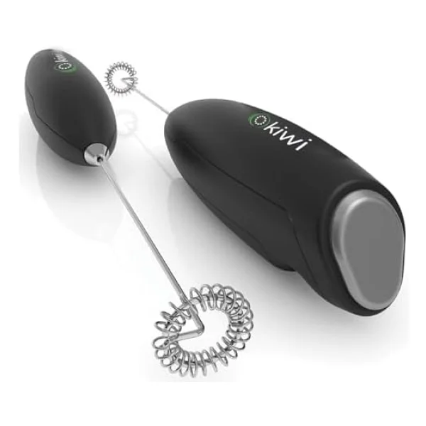 Kiwi KCW-1112 Kablosuz Pilli Süt Köpürtücü ve Kahve Karıştırıcı - Paslanmaz Çelik Uçlu, Ergonomik El Tipi Mini Mikser - Latte, Cappuccino, Frappe ve Sıcak Çikolata İçin Devirli Köpük Yapıcı (Siyah) - Görsel 4