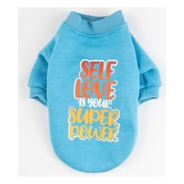 Pawstar Turkuaz Power Polarlı Küçük Irk Köpek Sweatshirtü - Görsel 8