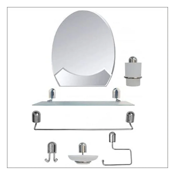 40x50cm Metal Krom Banyo Tuvalet Lavabo Boy Duvar Ayna Seti - Görsel 3