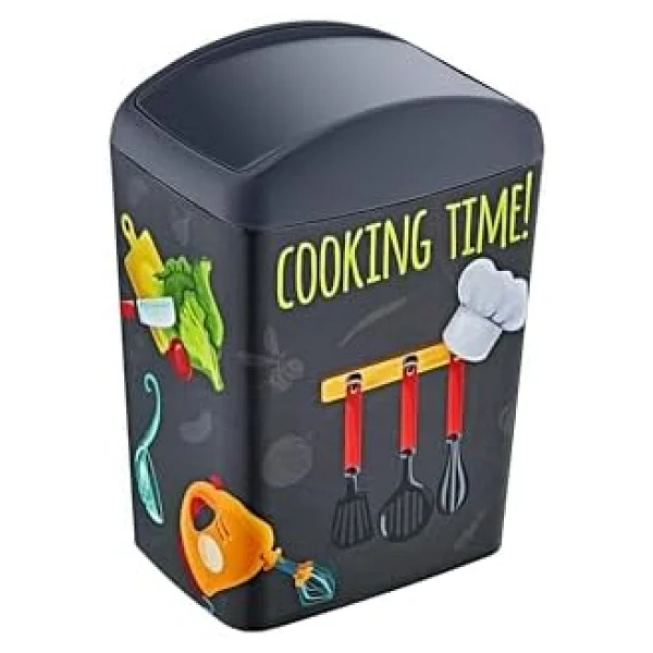 Smartware Soft Resimli Çöp Kutusu Döner Kapak 5 LT COOK - Görsel 5