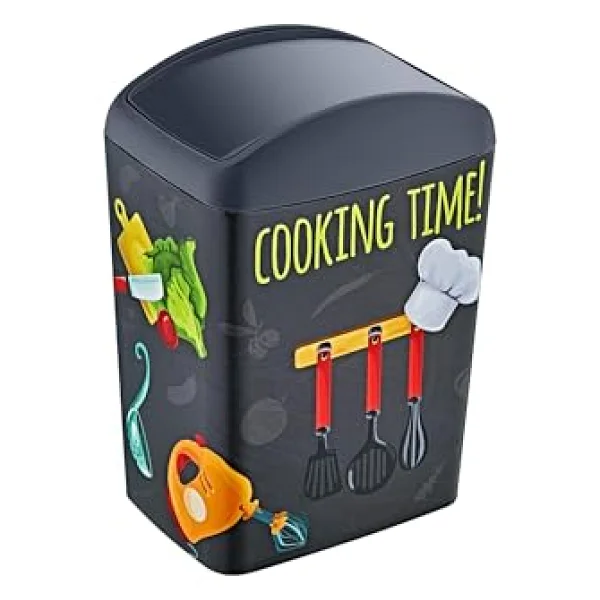 Smartware Soft Resimli Çöp Kutusu Döner Kapak 5 LT COOK - Görsel 8