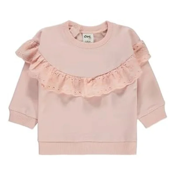 Civil Baby Kız Bebek Sweatshirt 6-18 Ay Açık Pudra - Görsel 3