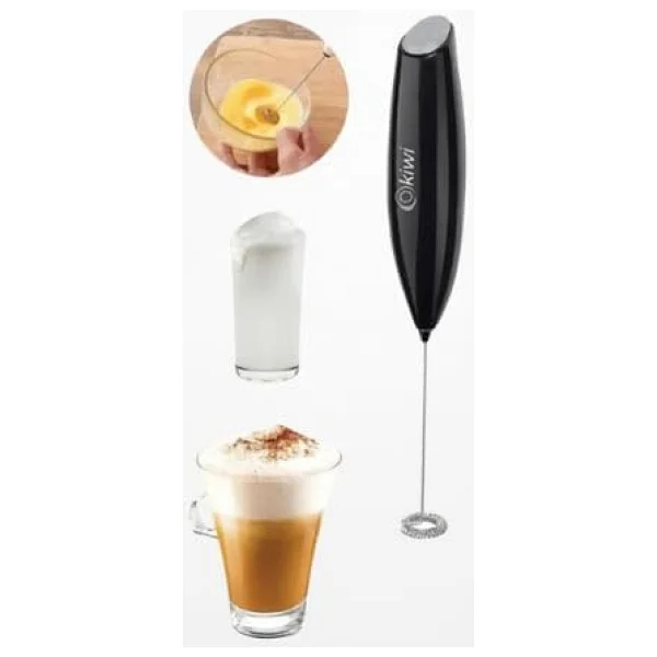 Kiwi KCW-1112 Kablosuz Pilli Süt Köpürtücü ve Kahve Karıştırıcı - Paslanmaz Çelik Uçlu, Ergonomik El Tipi Mini Mikser - Latte, Cappuccino, Frappe ve Sıcak Çikolata İçin Devirli Köpük Yapıcı (Siyah) - Görsel 7