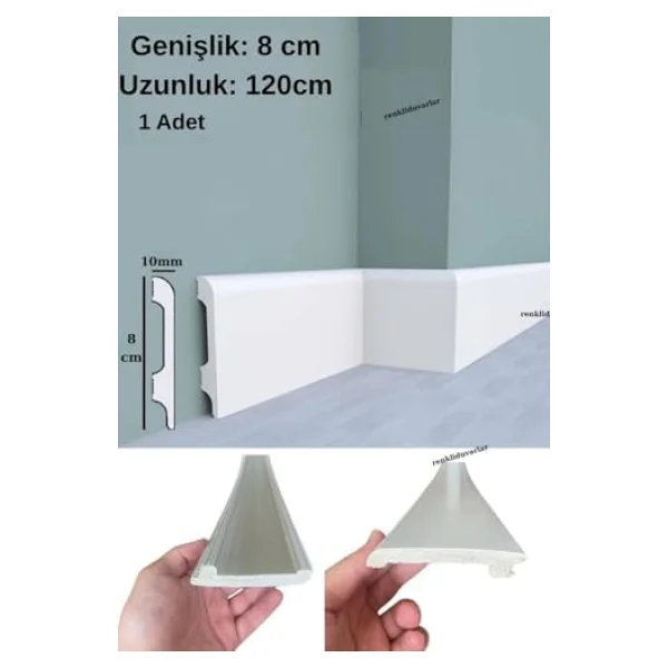 8cmx120cm Munut Pvc Süpürgelik Suya Neme Dayanıklı Pvc Parke Seramik Salon Mutfak Süpürgeliği - Görsel 4