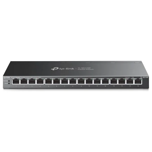 Tp-Link Tl-Sg116p 16 Port 10/100/1000 Mbps Gigabit Poe Switch - Görsel 7